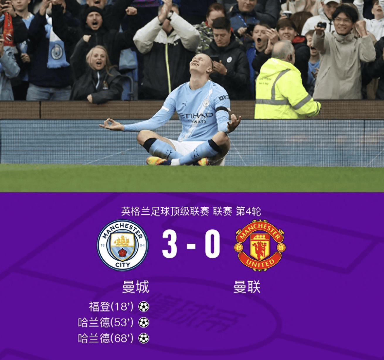 哥伦比亚鏖战曼城，哈兰德爆发神勇的简单介绍